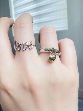 Rare Tiffany & Co. Two-Tone Heart Charm Ring